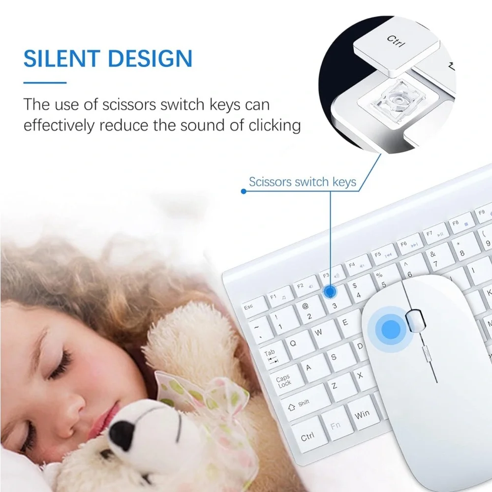 TopMate Wireless Keyboard and Mouse Ultra Slim Combo